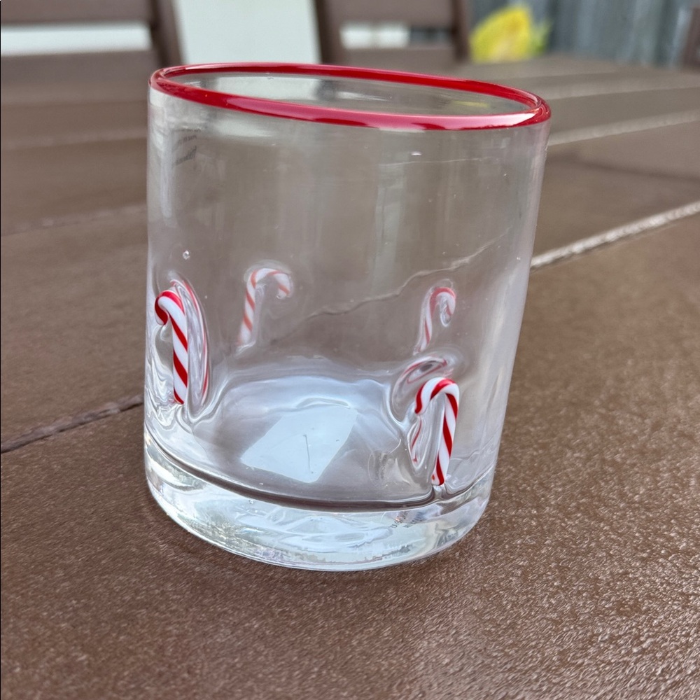 Candy Cane icon juice glass Christmas Holiday Anthropologie